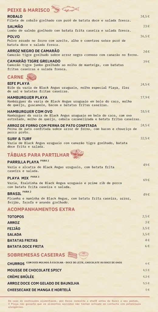 Menu_Playa Restaurante & Bar_Olhão_imagen_3