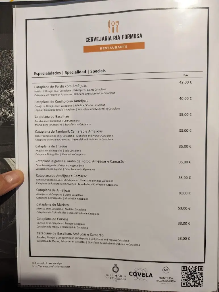 Menu_Restaurante Olhão - Restaurante Ria Formosa_Olhão_immagine_1