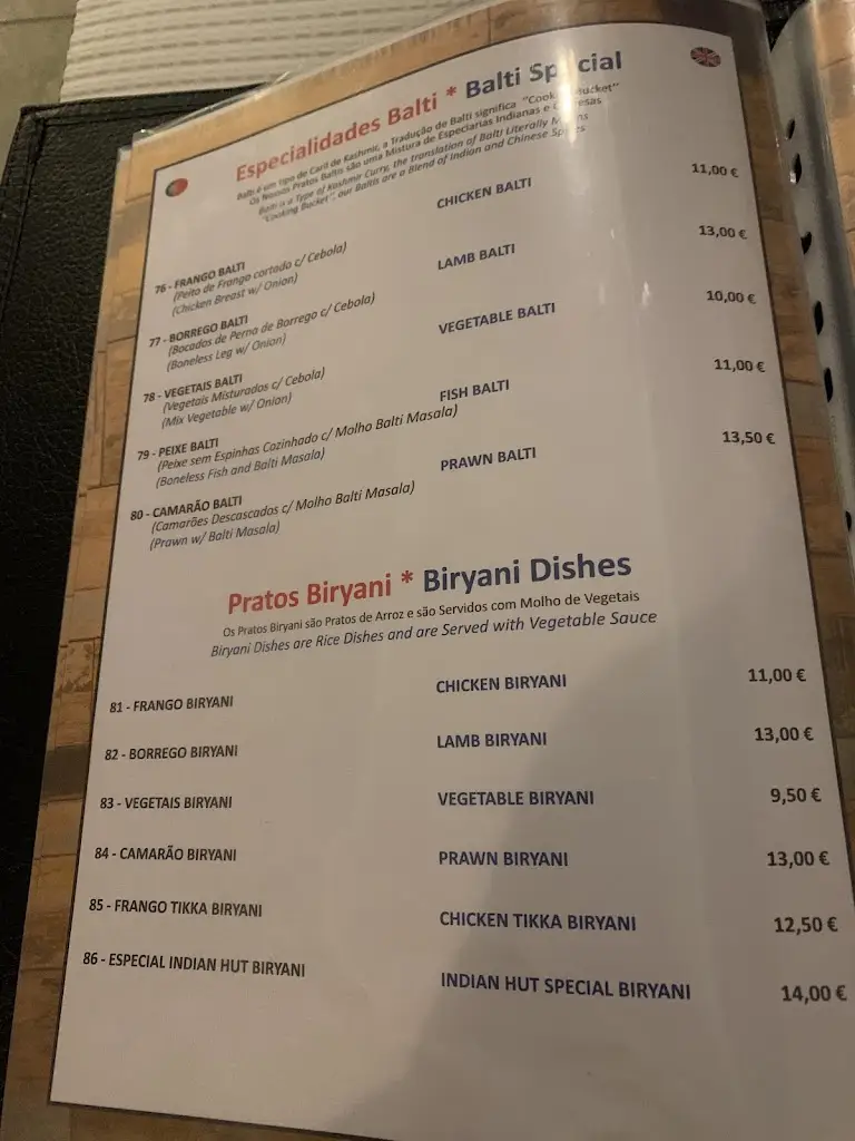 Menu_Restaurante Indian Hut 2_Olhão_immagine_1