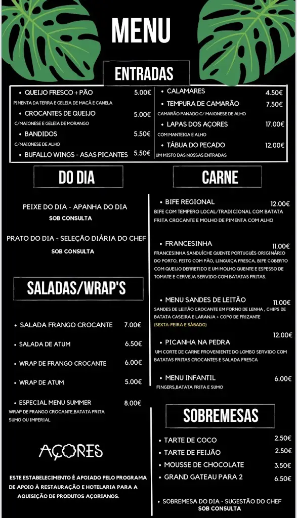 Menu_Pecado Açoriano_Ribeira Grande_imagen_1