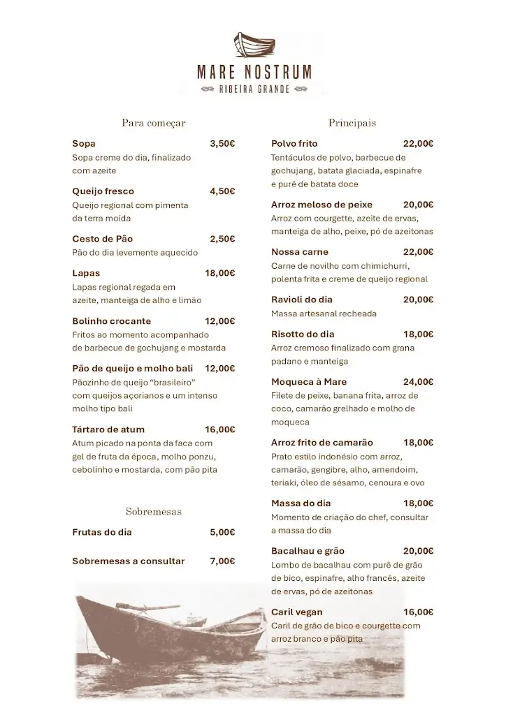 Menu_Mare Nostrum - Restaurante, Bar & Esplanada_Ribeira Grande_immagine_1