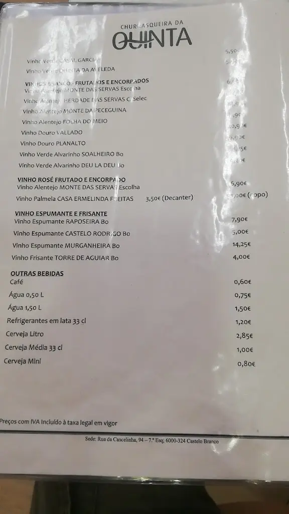 Menu_Churrasqueira Da Quinta- Alcains_Alcains_immagine_2