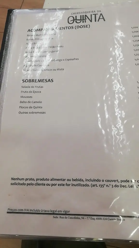 Menu_Churrasqueira Da Quinta- Alcains_Alcains_immagine_4