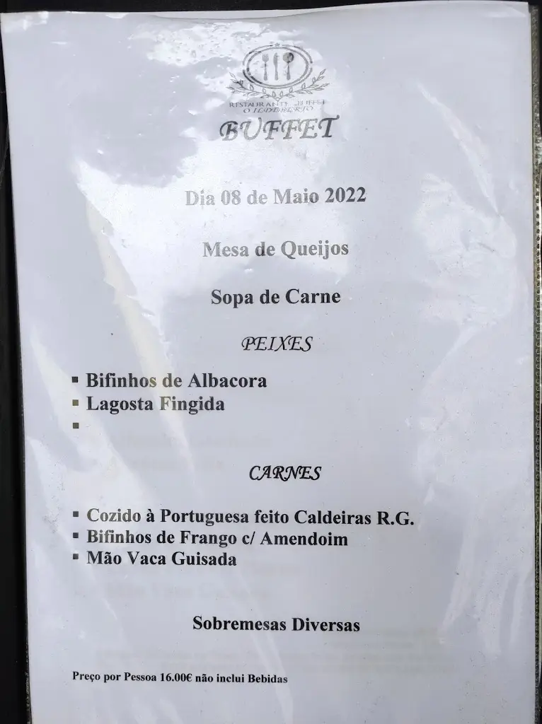 Menu_O Ildeberto Restaurante Buffet_Ribeira Grande_image_1
