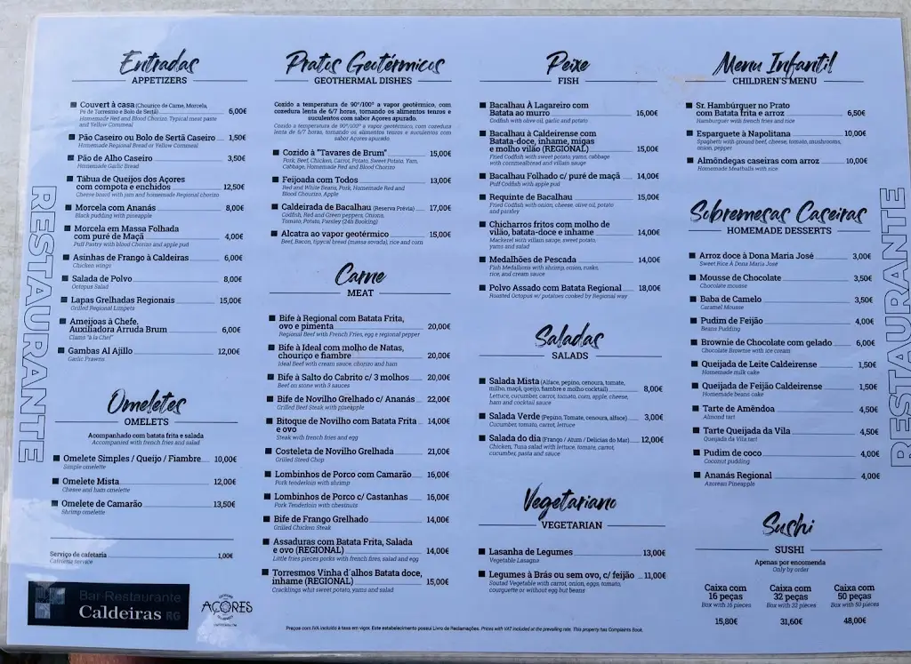 Menu_Restaurante - Bar Caldeiras_Ribeira Grande_image_1