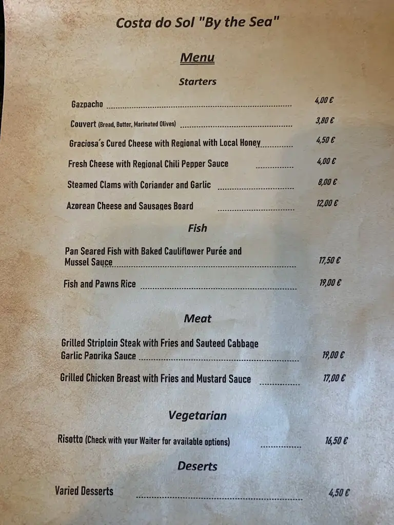 Menu_Costa do sol “by the sea”_Santa Cruz da Graciosa_imagen_3