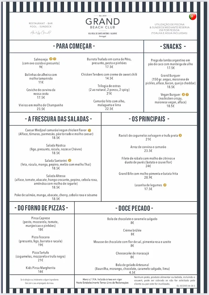 Menu_Grand Beach Club_Vila Real de Santo António_imagen_1