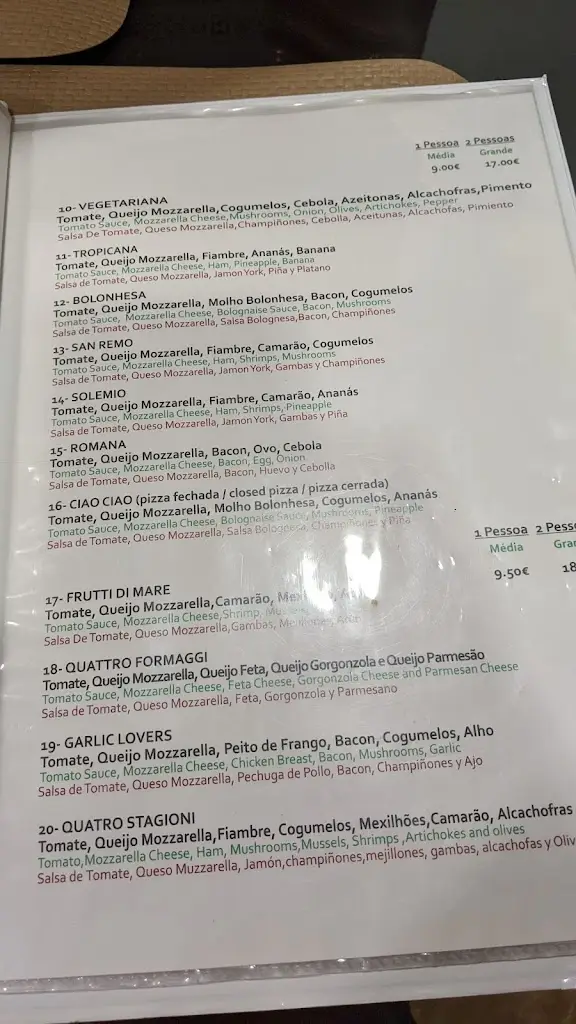 Menu_Restaurante Bella Napoli_Vila Real de Santo António_immagine_1