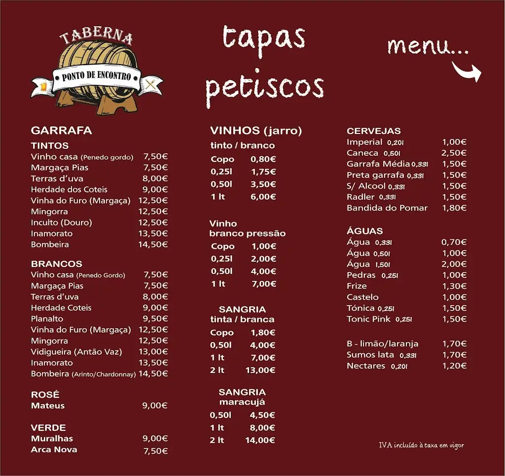 Menu_Taberna Point of Borges_Vila Real de Santo António_immagine_1
