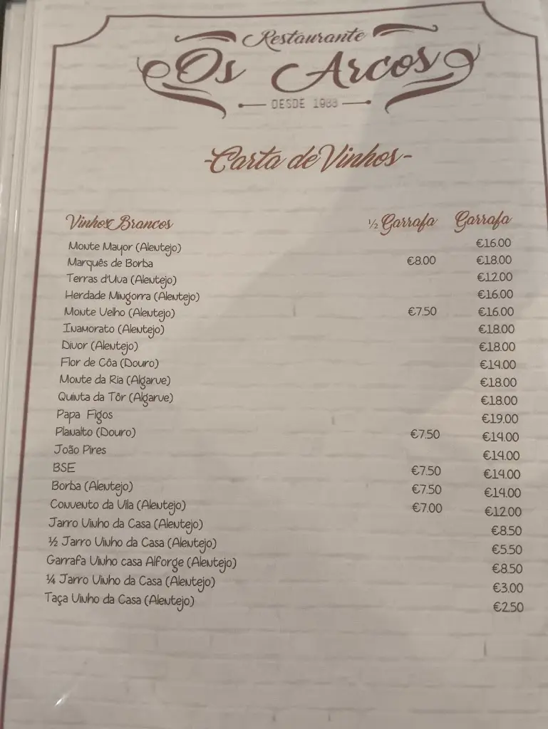 Menu_Os Arcos_Vila Real de Santo António_immagine_1