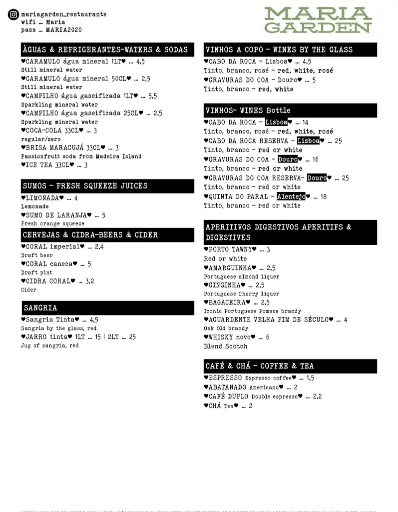 Menu_Maria Garden - Restaurant_Alcabideche_immagine_4