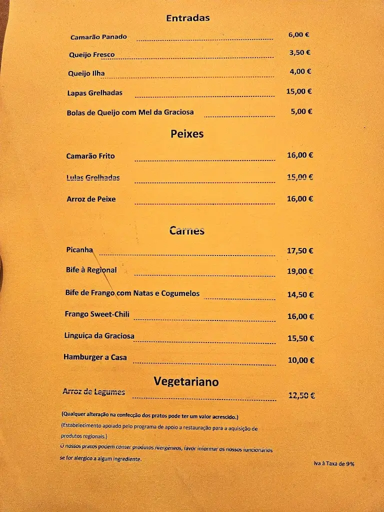 Menu_Restaurante Costa do Sol_Santa Cruz da Graciosa_immagine_1