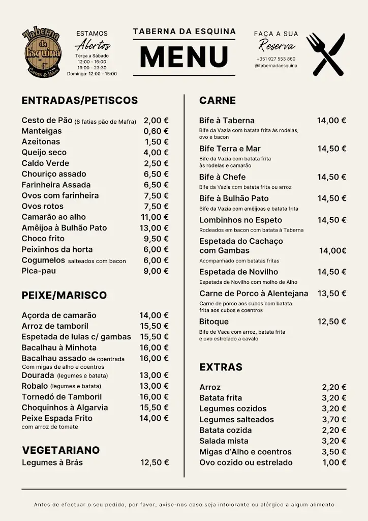 Menu_Taberna da Esquina_Alcabideche_immagine_1