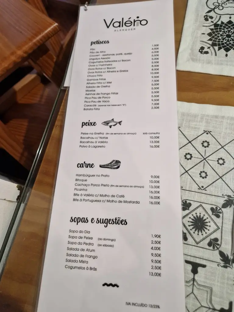 Menu_O Valério_Aldeia Galega da Merceana_immagine_1