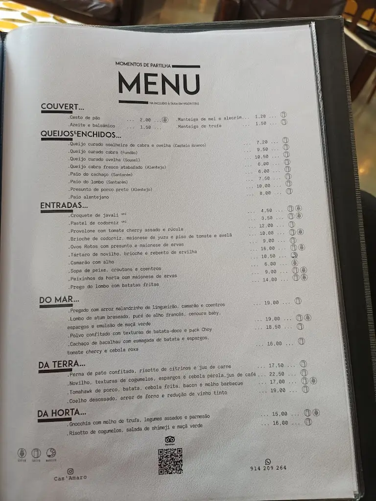 Menu_Cas'Amaro Wine Shop & Bar_Aldeia Gavinha_immagine_1