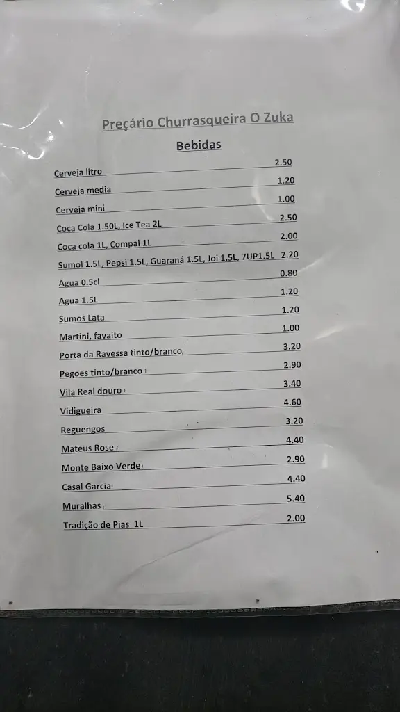 Menu_Churrasqueira O Zuka - Take Away - Alfragide_Alfragide_image_1