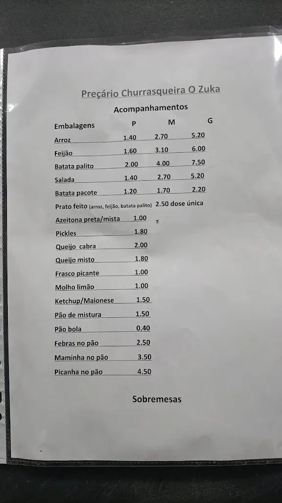 Menu_Churrasqueira O Zuka - Take Away - Alfragide_Alfragide_image_3