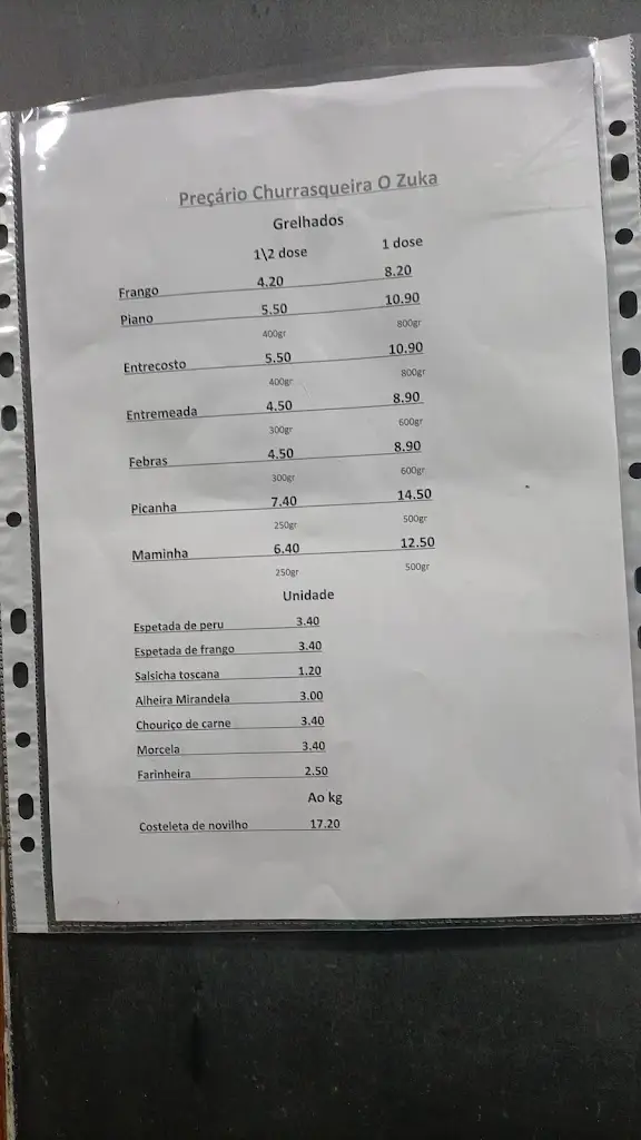 Menu_Churrasqueira O Zuka - Take Away - Alfragide_Alfragide_image_4