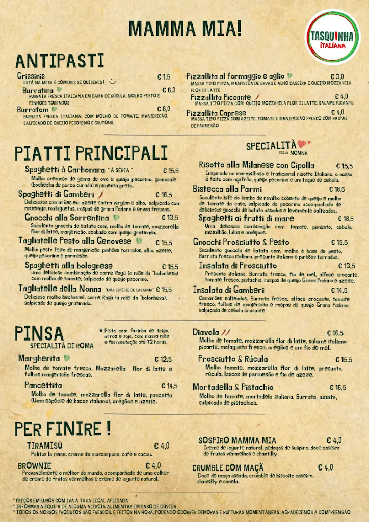 Menu_Tasquinha Italiana_Algés_imagen_2