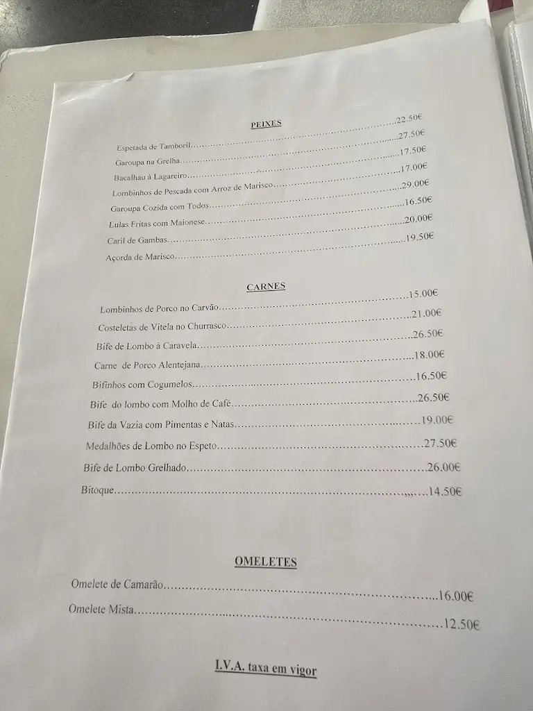 Menu_Restaurante Caravela d'Ouro_Algés_immagine_1