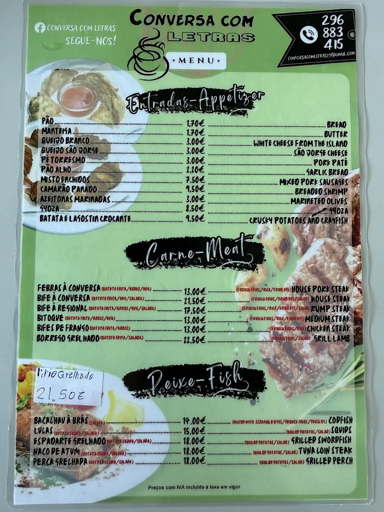 Menu_Conversation with Letters_Vila do Porto_immagine_1