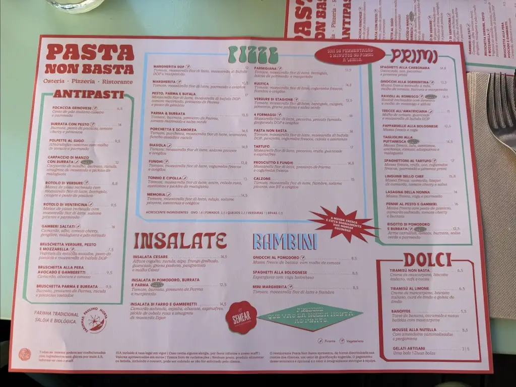 Menu_Pasta Non Basta_Alvalade_immagine_2