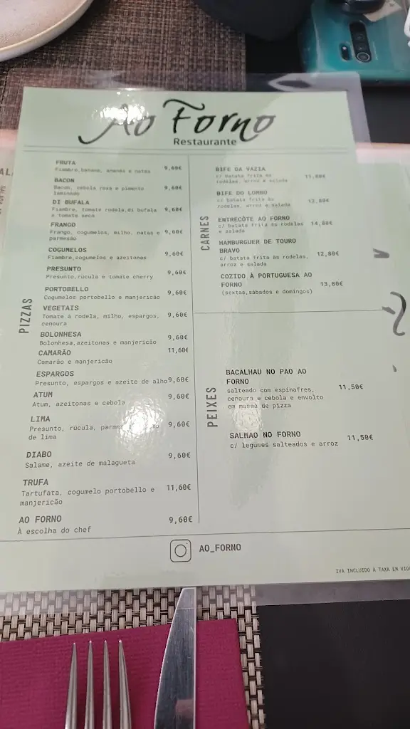Menu_Restaurante Ao Forno_Arruda Dos Vinhos_immagine_1