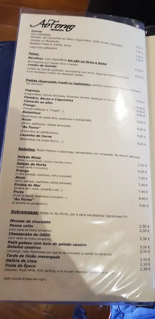 Menu_Restaurante Ao Forno_Arruda Dos Vinhos_immagine_4