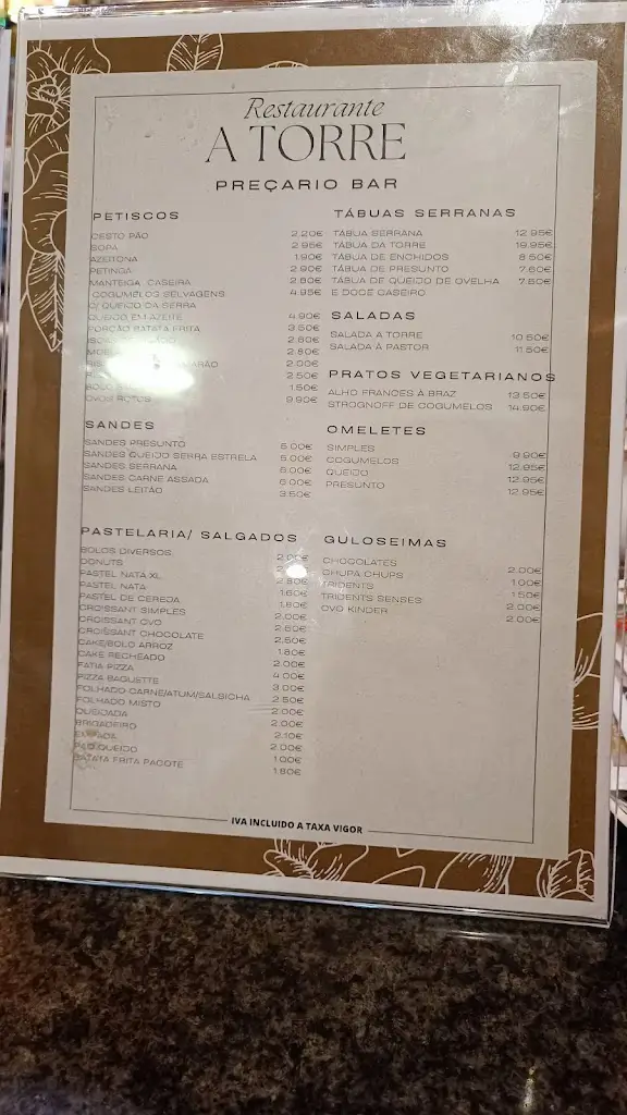 Menu_Restaurante A TORRE_Alvoco da Serra_immagine_2