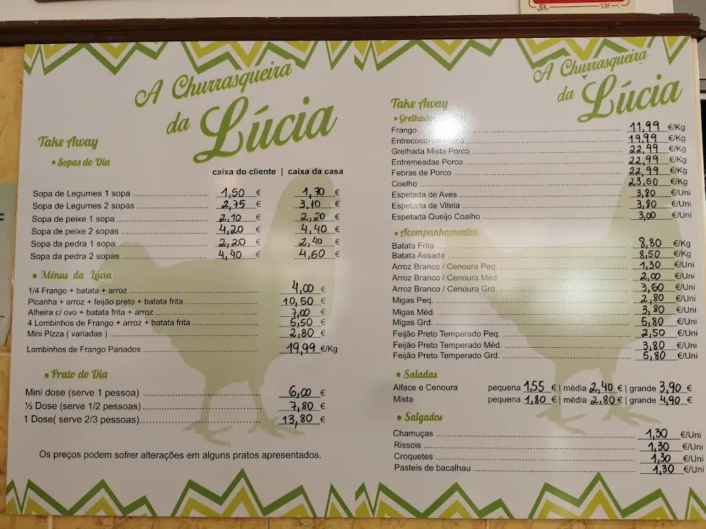 Menu_A Churrasqueira da Lúcia_Azambuja (town)_image_1