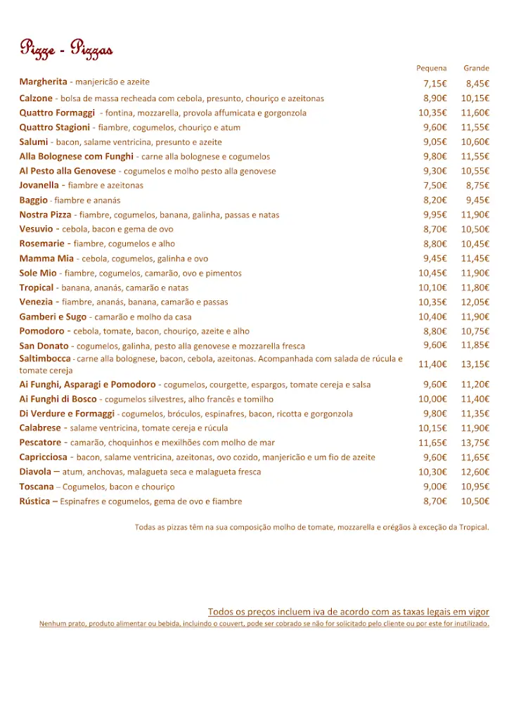 Menu_Italian restaurant Il Saltimbocca_Alverca do Ribatejo_immagine_1