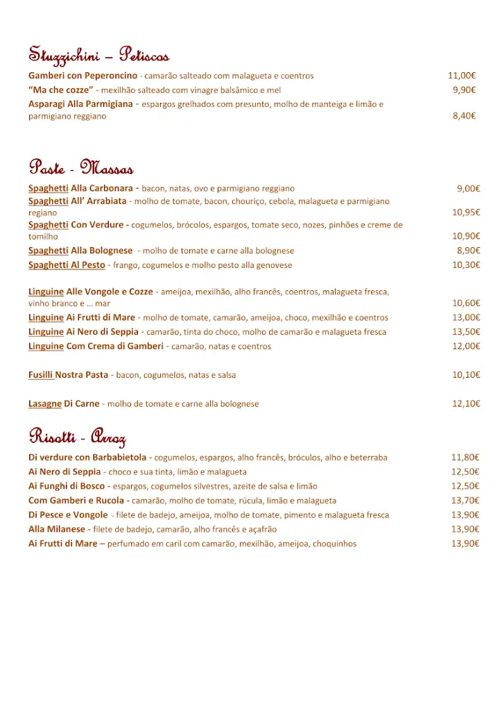 Menu_Italian restaurant Il Saltimbocca_Alverca do Ribatejo_immagine_2