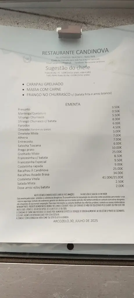 Menu_Restaurante Candinova_Arcozelo_immagine_1