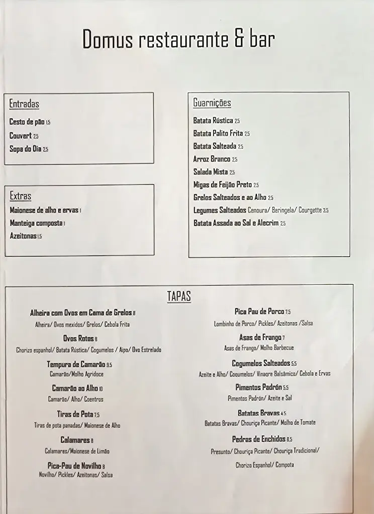 Menu_DOMUS Restaurante & Bar_Anadia_immagine_1