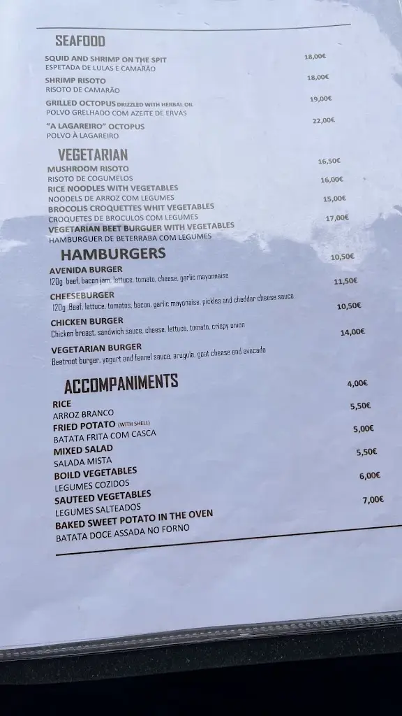 Menu_AVENIDA GastroPub & Grill_Avelãs da Ribeira_imagen_3