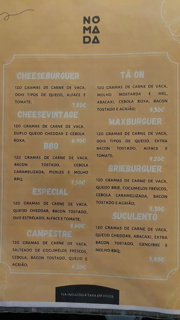 Menu_Restaurante Nómada_Baraçal_immagine_2