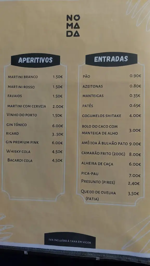 Menu_Restaurante Nómada_Baraçal_immagine_4