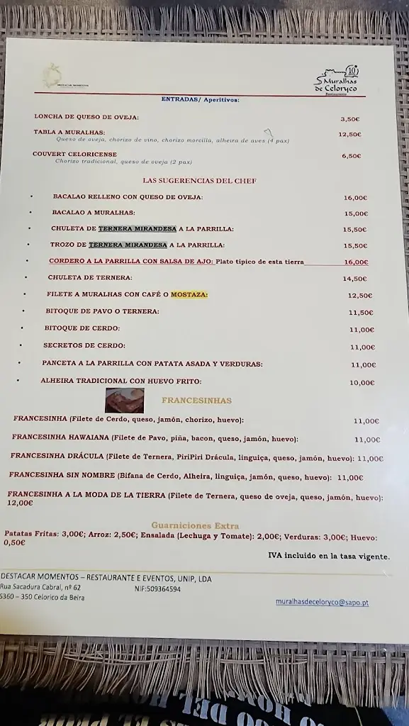 Menu_Muralhas de Celorico_Baraçal_immagine_1