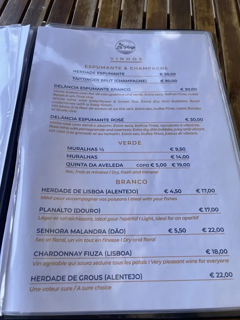 Menu_La Plage_Carcavelos_immagine_1