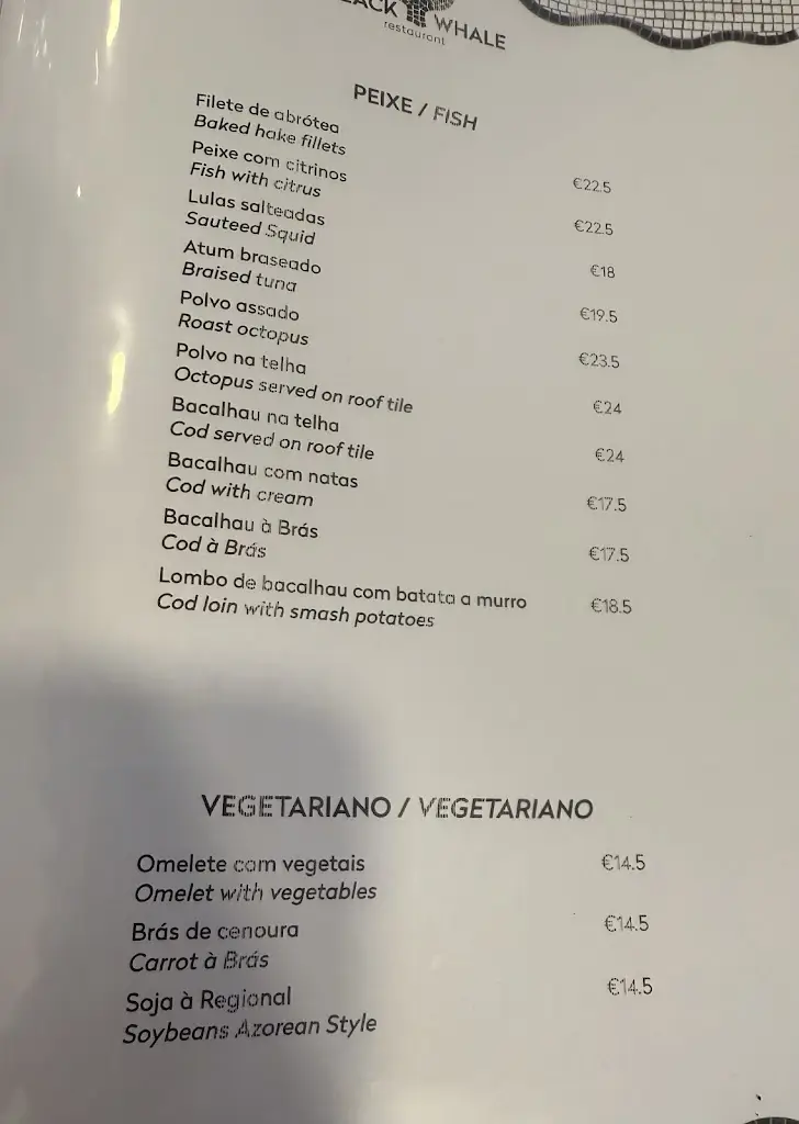 Menu_Black Whale Restaurant_Vila Franca do Campo_image_1