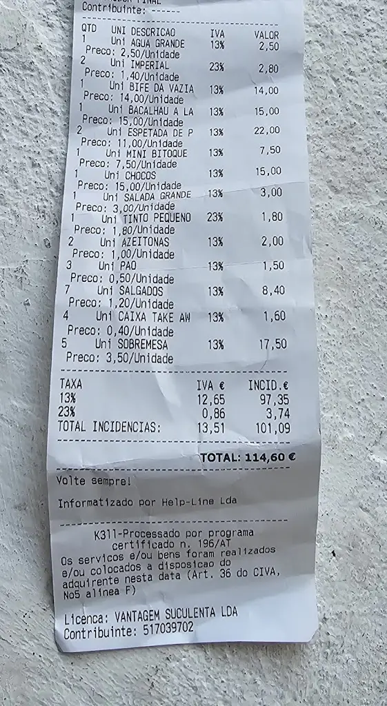 Menü_Churrasquinho do Montejunto_Cadaval_Bild_2