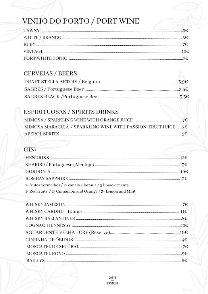 Menu_Gosta do Castelo Brunch & Dinner_Castelo (Lisbon)_immagine_3