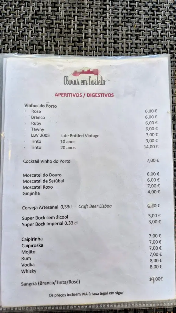 Menu_Claras em Castelo_Castelo (Lisbon)_immagine_3