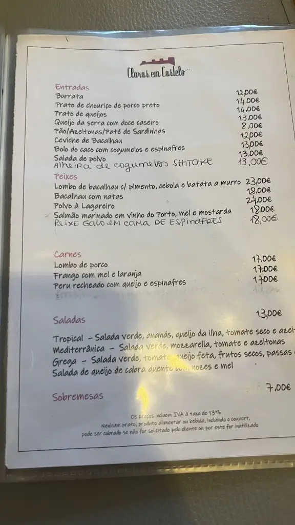 Menu_Claras em Castelo_Castelo (Lisbon)_immagine_4