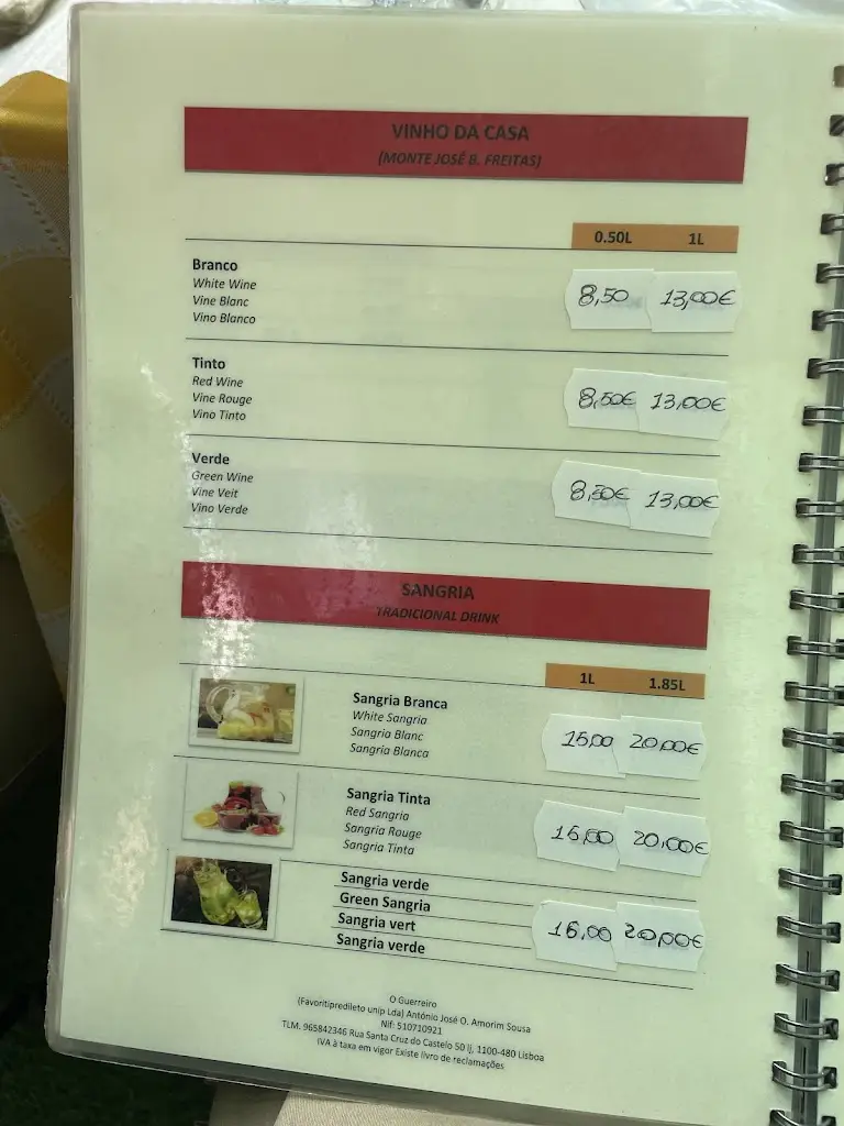 Menu_O Guerreiro_Castelo (Lisbon)_image_2