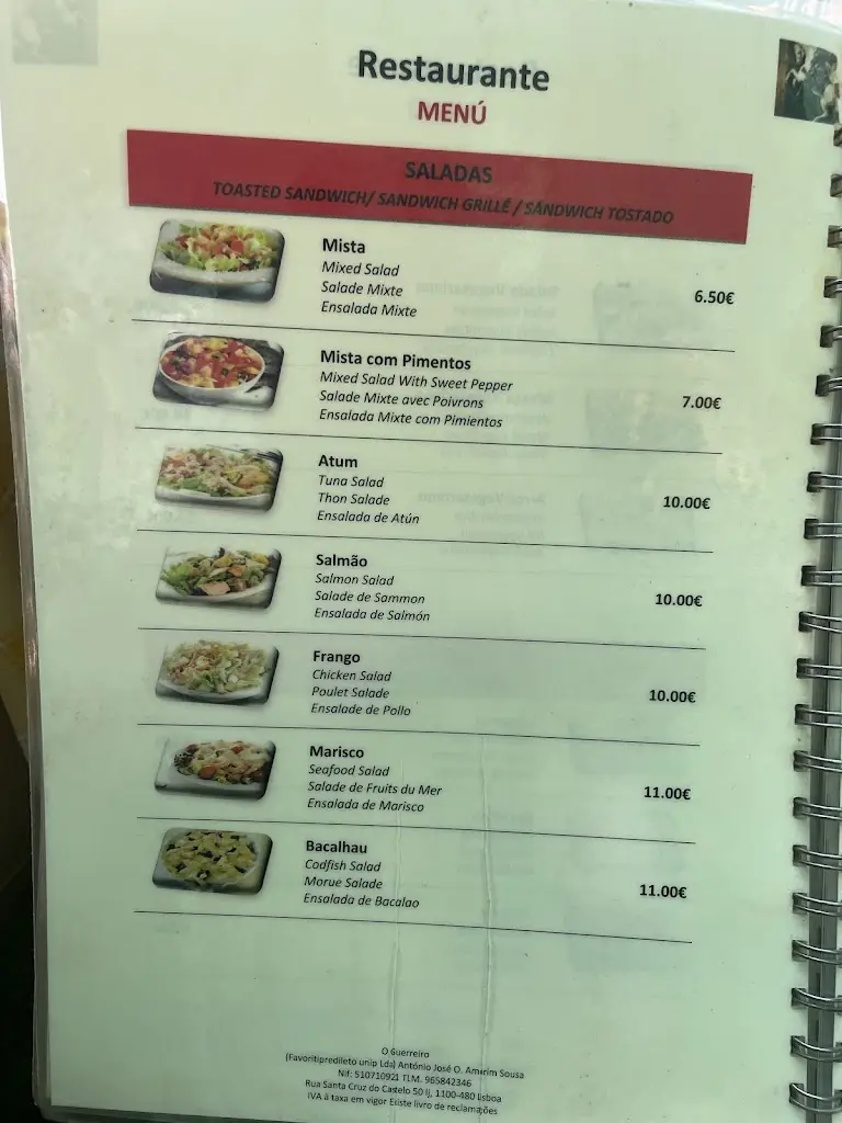 Menu_O Guerreiro_Castelo (Lisbon)_image_4