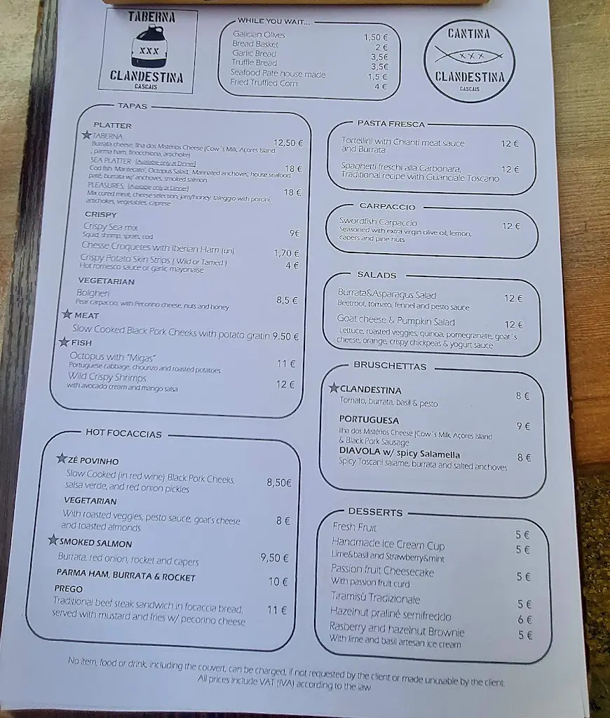 Menu_Taberna Clandestina Cascais_Cascais_image_2
