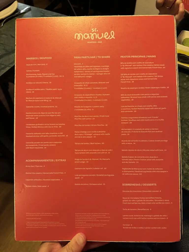 Menu_Sr. Manuel - Seafood Bar_Cascais_imagen_1