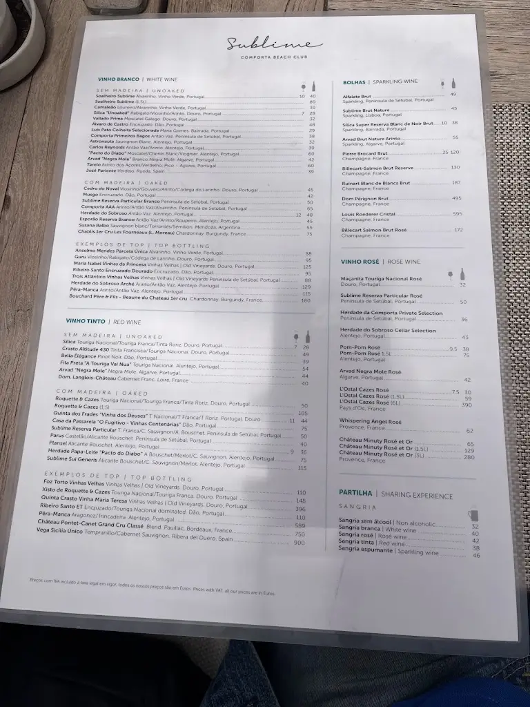 Menu_Sublime Comporta Beach Club_Carvalhal_immagine_2