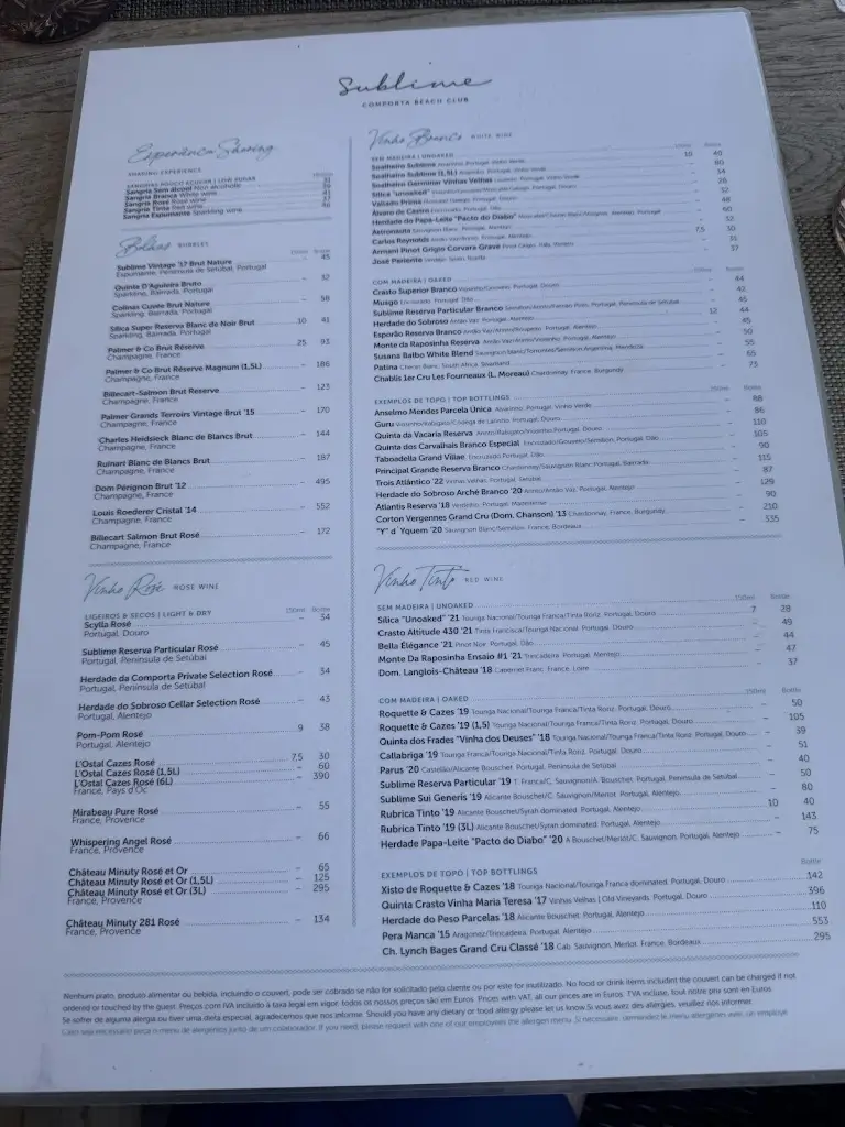 Menu_Sublime Comporta Beach Club_Carvalhal_immagine_3